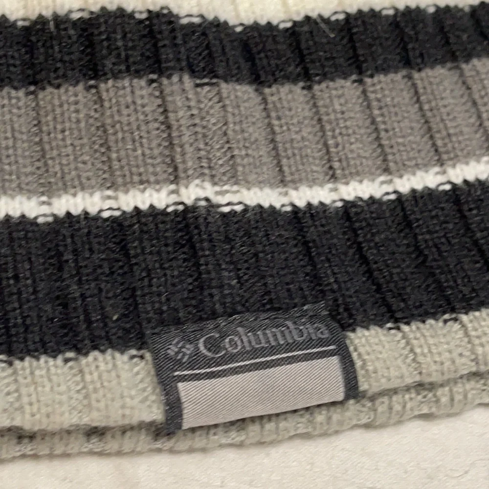 COLUMBIA beanie black grey white cap hat  youth